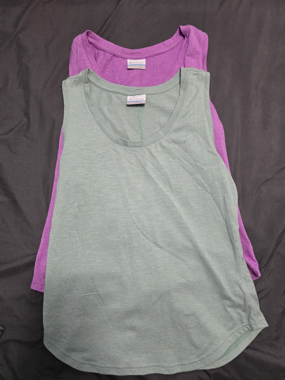 Columbia Women’s Purple and Sage Scoop Neck Tank Tops